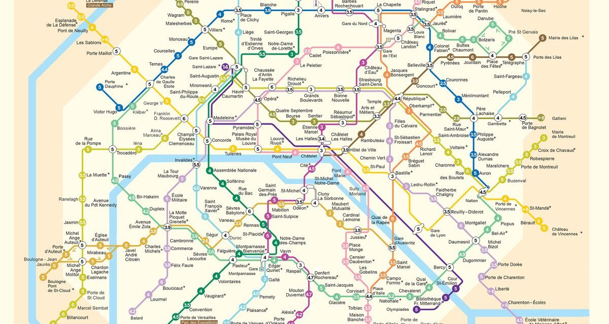 La carte du métro de Paris par prix des bières